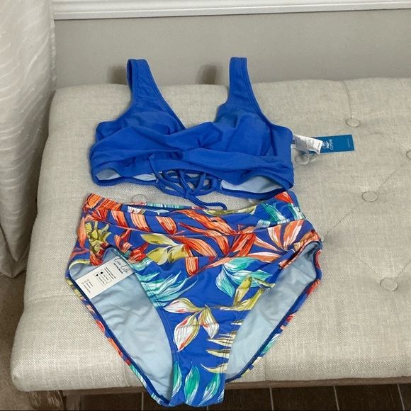 Cupshe Blue Tropical Bikini Set - Picture 1 of 3